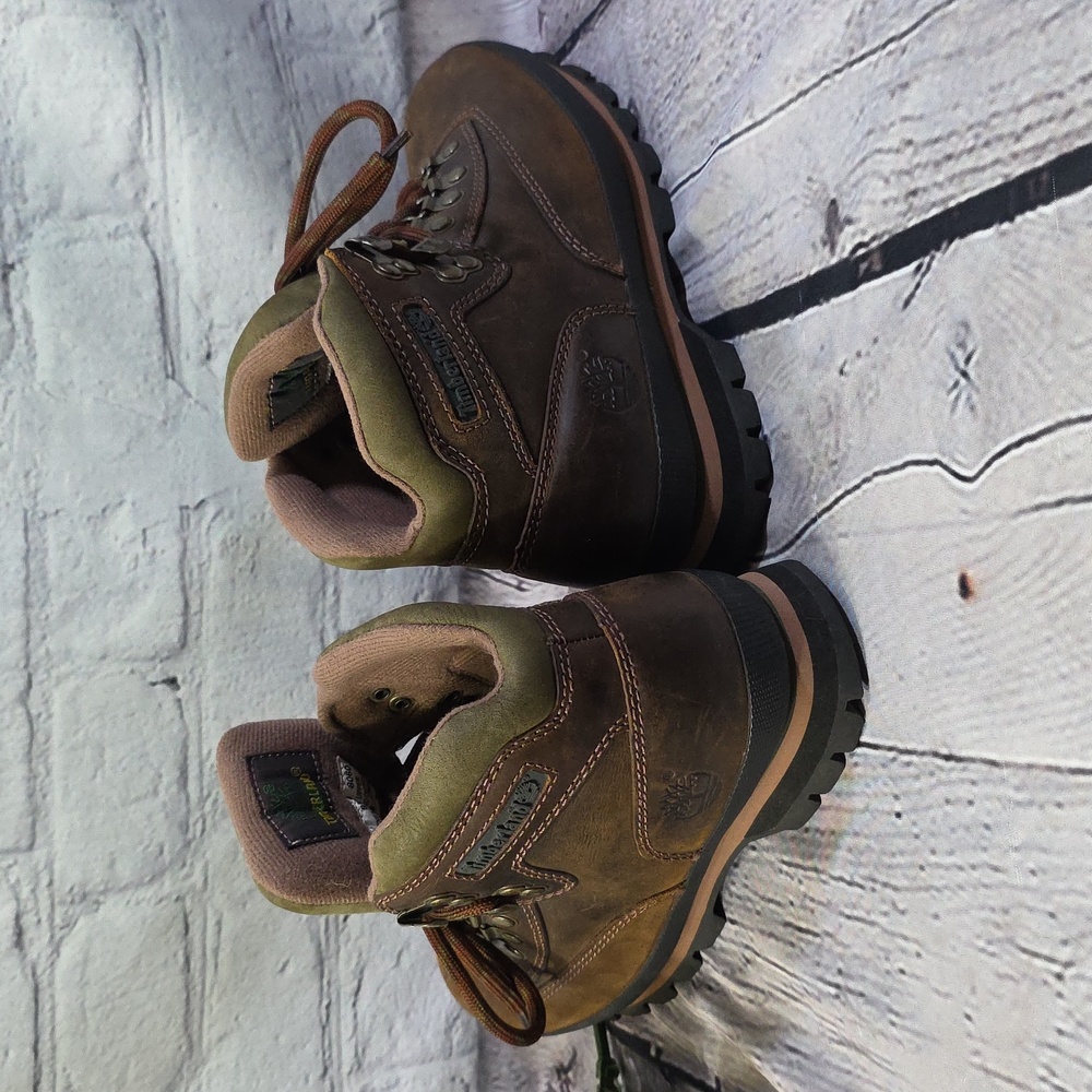 Timberland Euro Hiker Women's Boots Olive and Brown Sz 7 - Picture 7 of 13